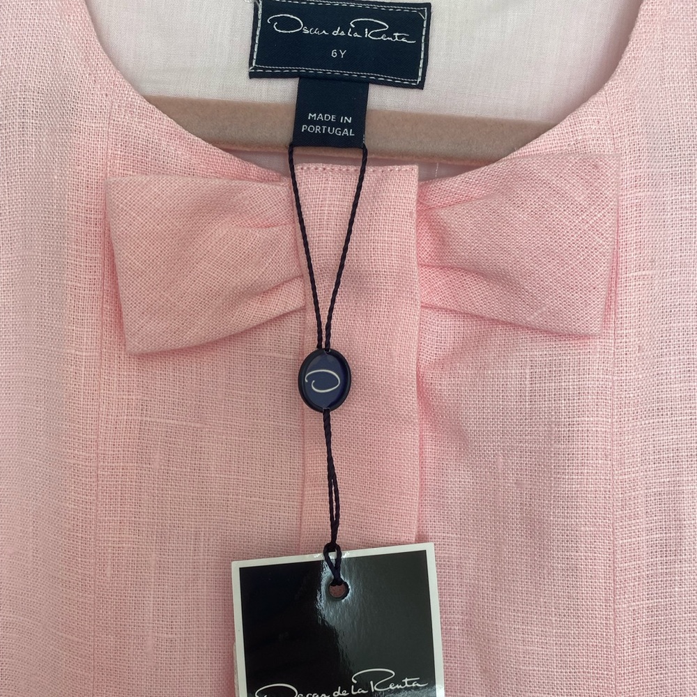 Oscar de la Renta size 6 dress. Pink linen.